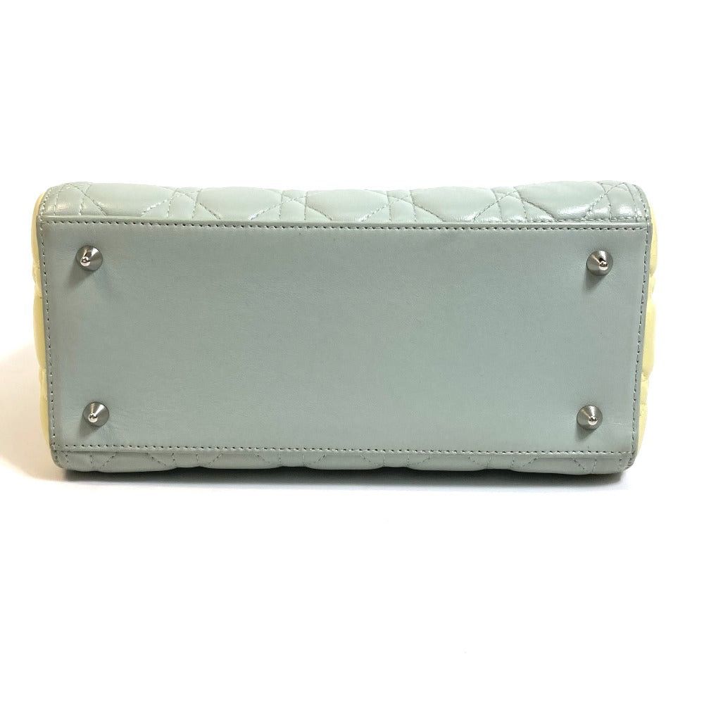 Dior Dior Canape Lady Ladydior Briefcase 2 Way Bag Shoulder Handbag Leather Women Blue×Yellow×Pink Size ONE SIZE - 5 Thumbnail