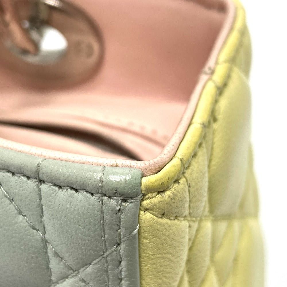 Dior Dior Canape Lady Ladydior Briefcase 2 Way Bag Shoulder Handbag Leather Women Blue×Yellow×Pink Size ONE SIZE - 4 Thumbnail