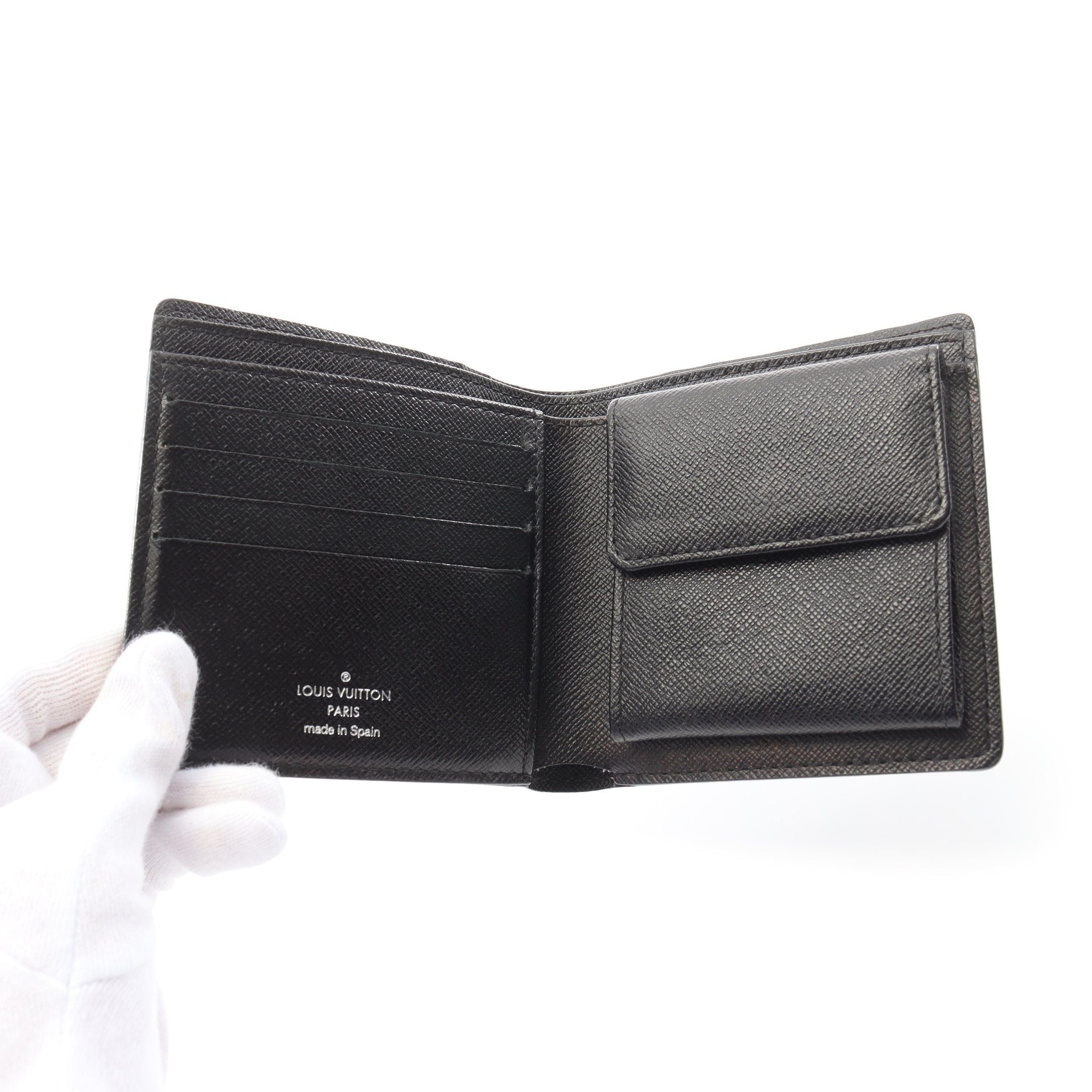 Louis Vuitton Louis Vuitton Portefeuil Marco Damier Graphite Bi-Fold Wallet Leather Black Size ONE SIZE - 3 Thumbnail
