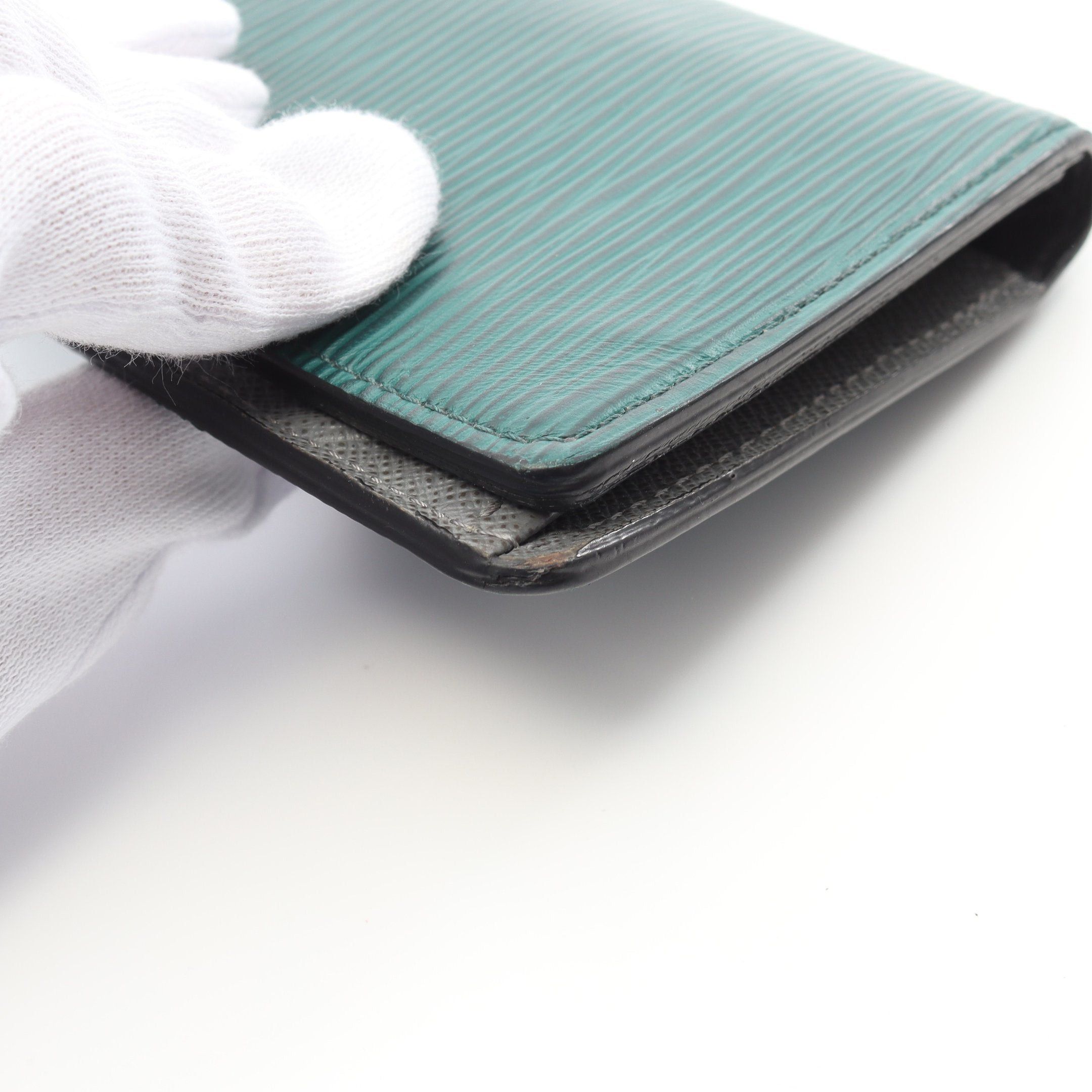 Louis Vuitton Louis Vuitton Portefeuil Brother Epi Monogram Eclipse Bi-Fold Long Wallet Leather Green Gray Size ONE SIZE - 11 Thumbnail