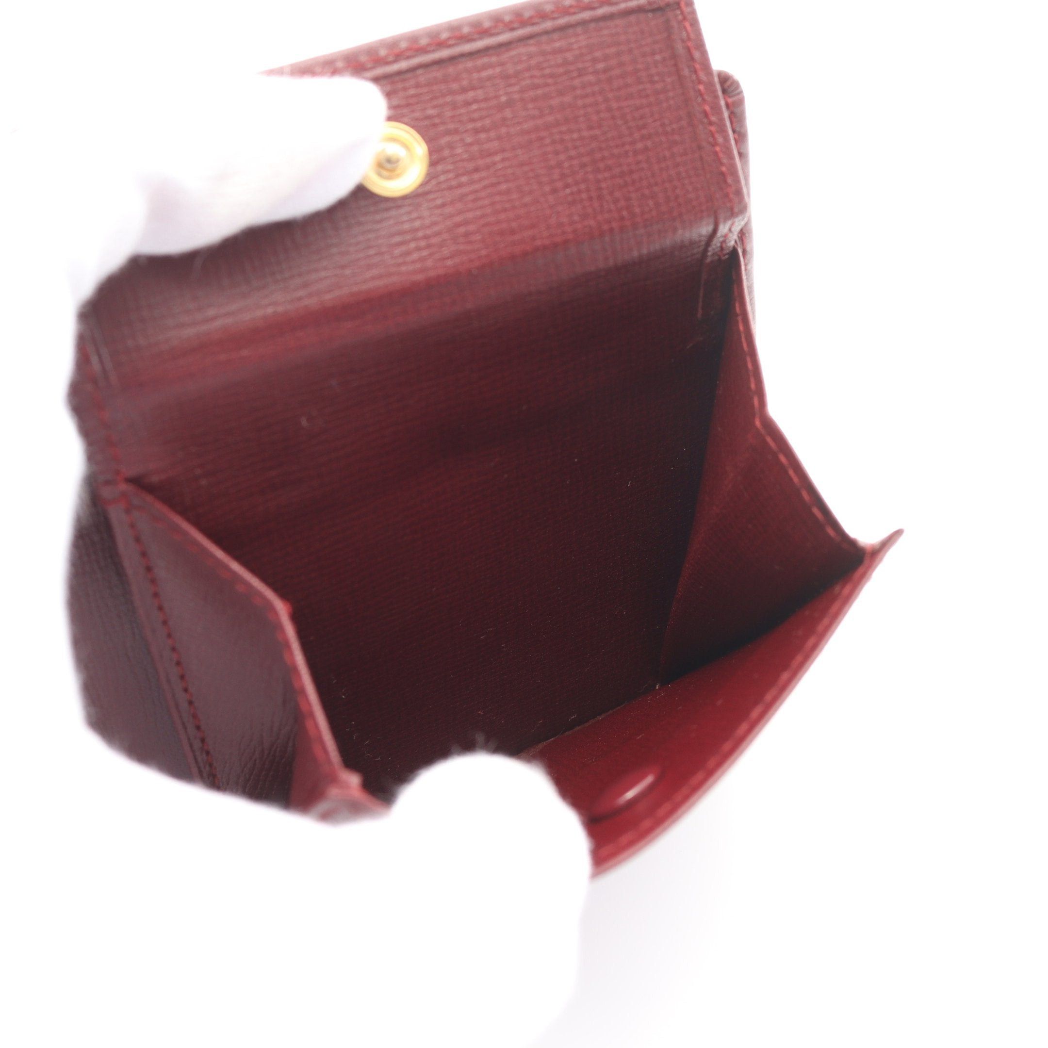 Cartier Cartier Mast Line Bi-Fold Wallet Leather Bordeaux Size ONE SIZE - 4 Thumbnail