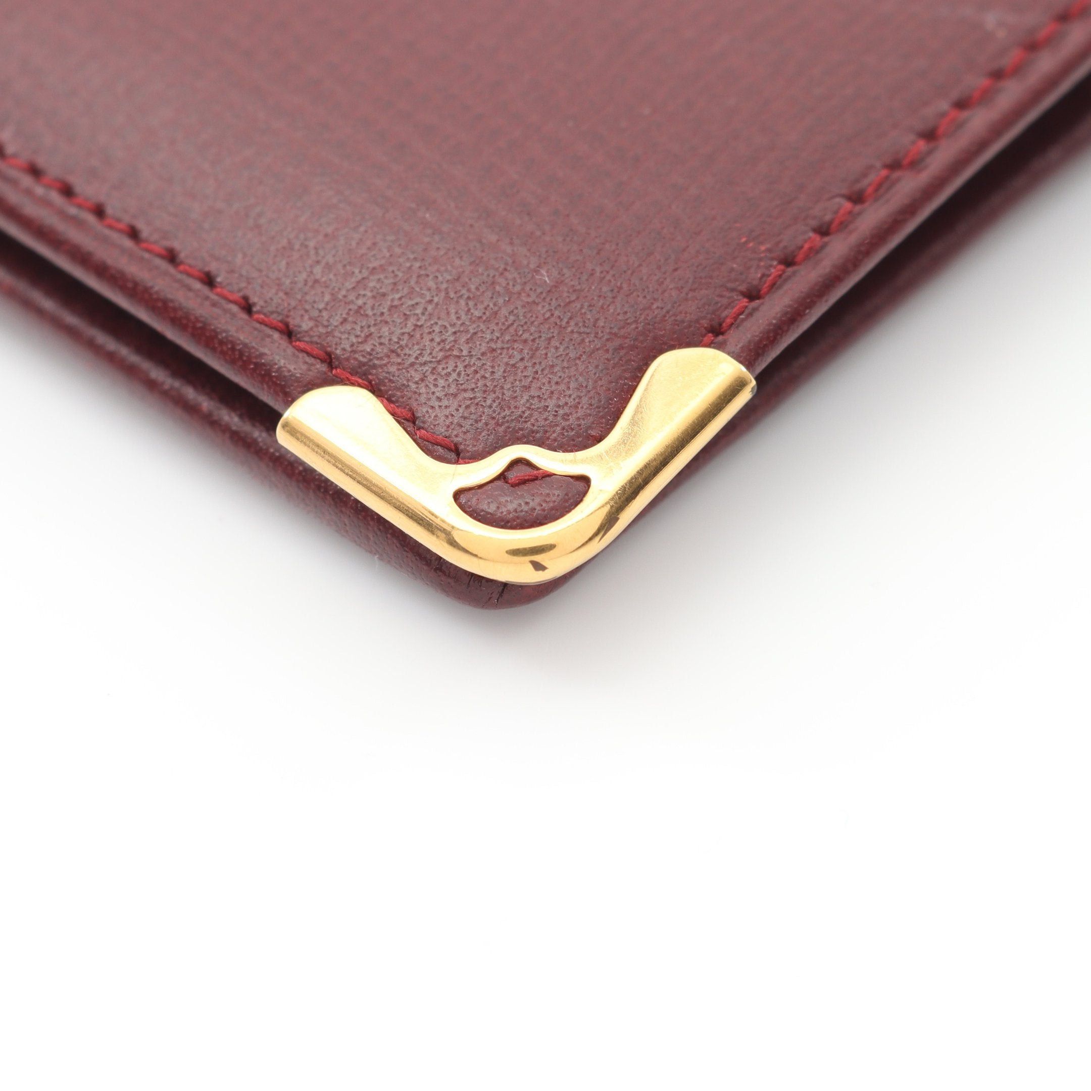 Cartier Cartier Mast Line Bi-Fold Wallet Leather Bordeaux Size ONE SIZE - 9 Thumbnail