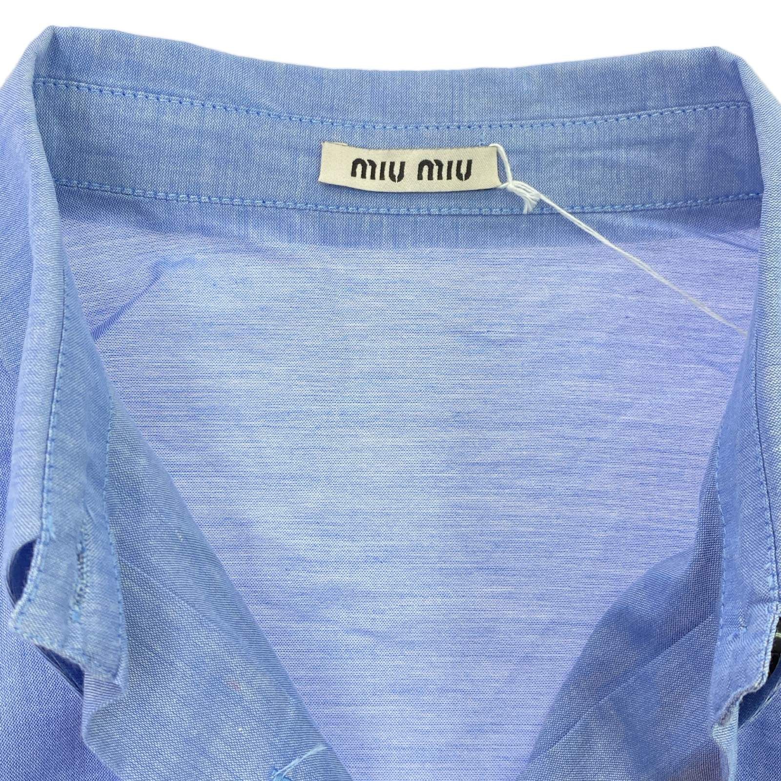 Miu Miu Miu Miu Shirt Cotton Blue Size ONE SIZE - 7 Thumbnail