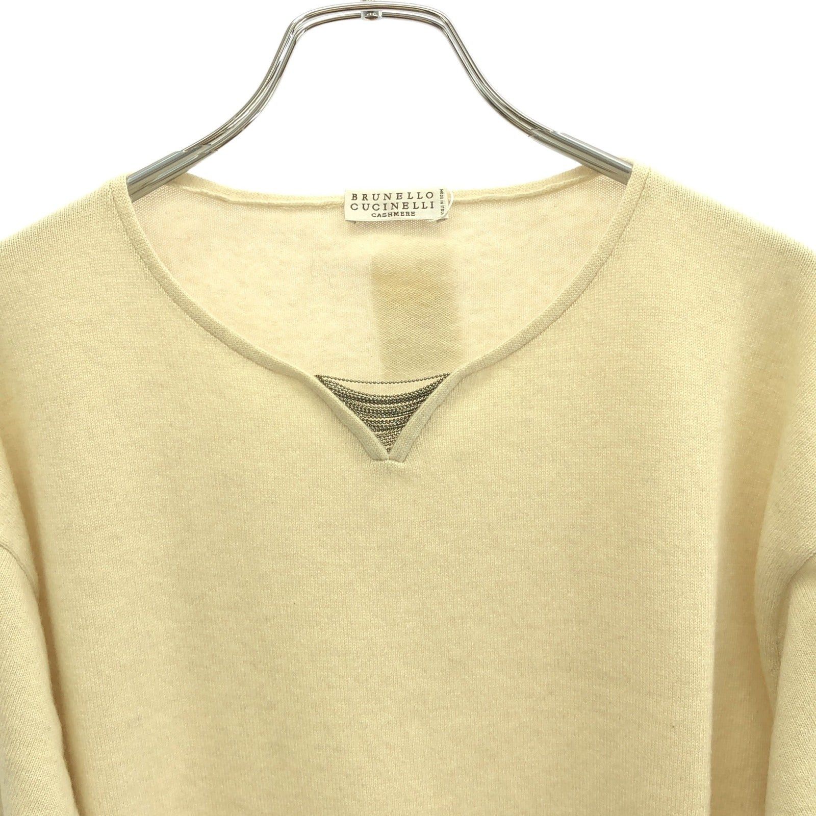 Brunello Cucinelli Brunello Cucinelli Sweater Knit Cashmere White Size ONE SIZE - 3 Thumbnail