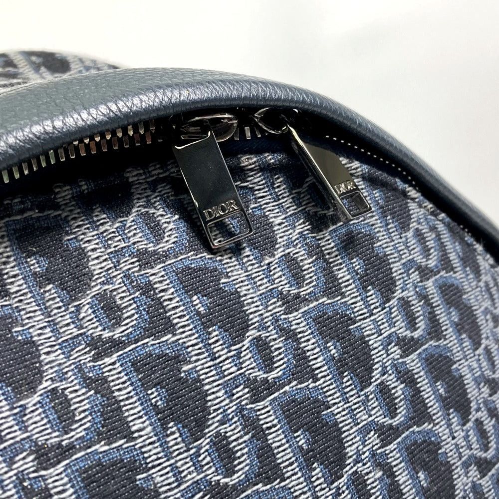Dior Dior Trotteur Oblique Backpack Briefcase Rucksack Canvas/Leather Men Navy Size ONE SIZE - 8 Thumbnail