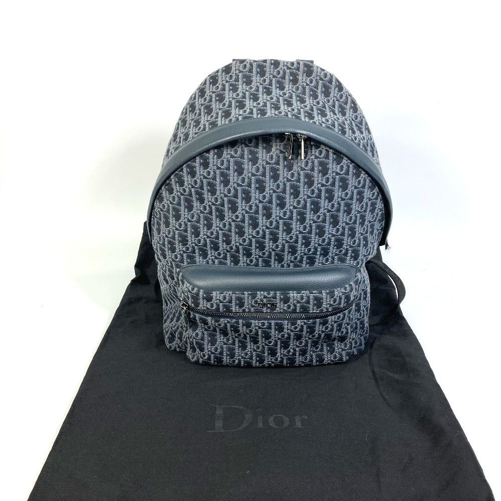 Dior Dior Trotteur Oblique Backpack Briefcase Rucksack Canvas/Leather Men Navy Size ONE SIZE - 12 Thumbnail