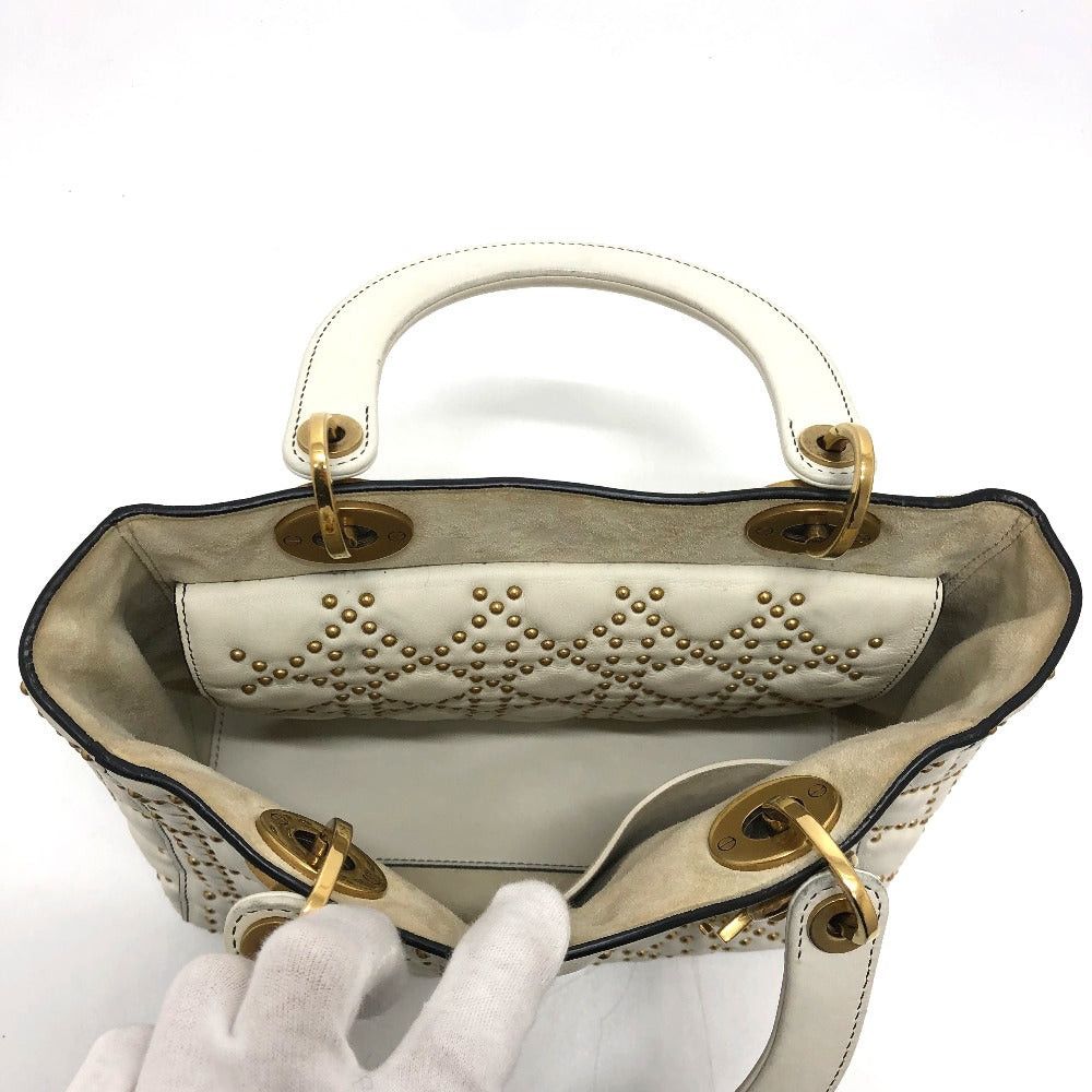 Dior Dior M0579Cvnz030Etf Canape Tote Bag Briefcase Lady Ladydior Handbag Leather Women White Size ONE SIZE - 5 Thumbnail