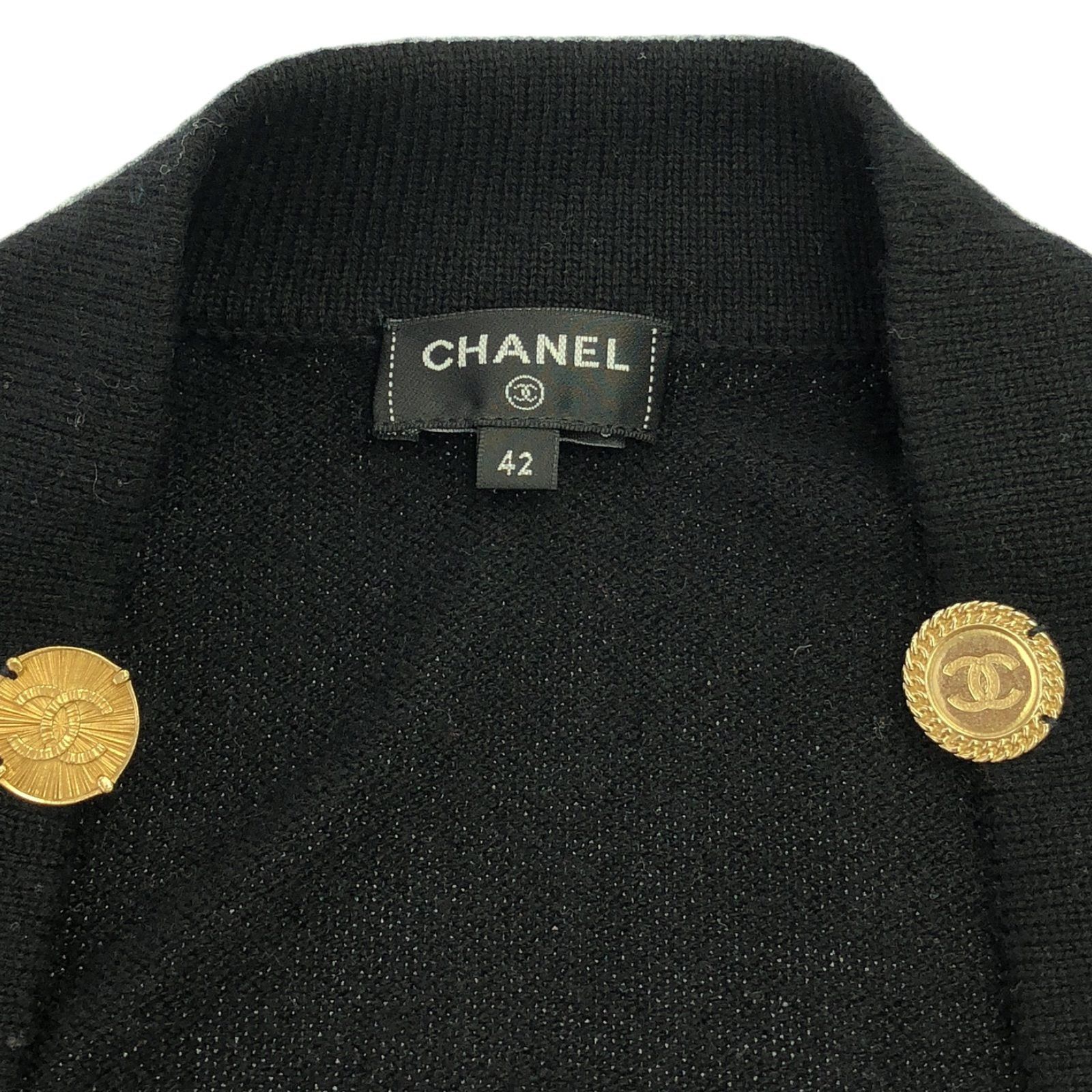 Chanel Chanel Cardigan Cashmere Black Size ONE SIZE - 10 Thumbnail