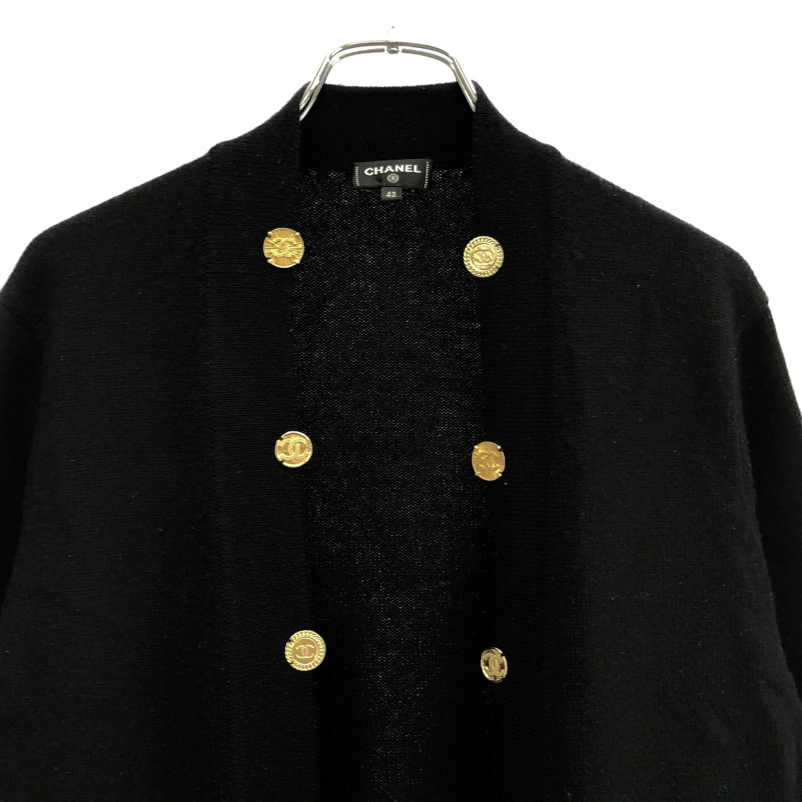 Chanel Chanel Cardigan Cashmere Black Size ONE SIZE - 3 Thumbnail