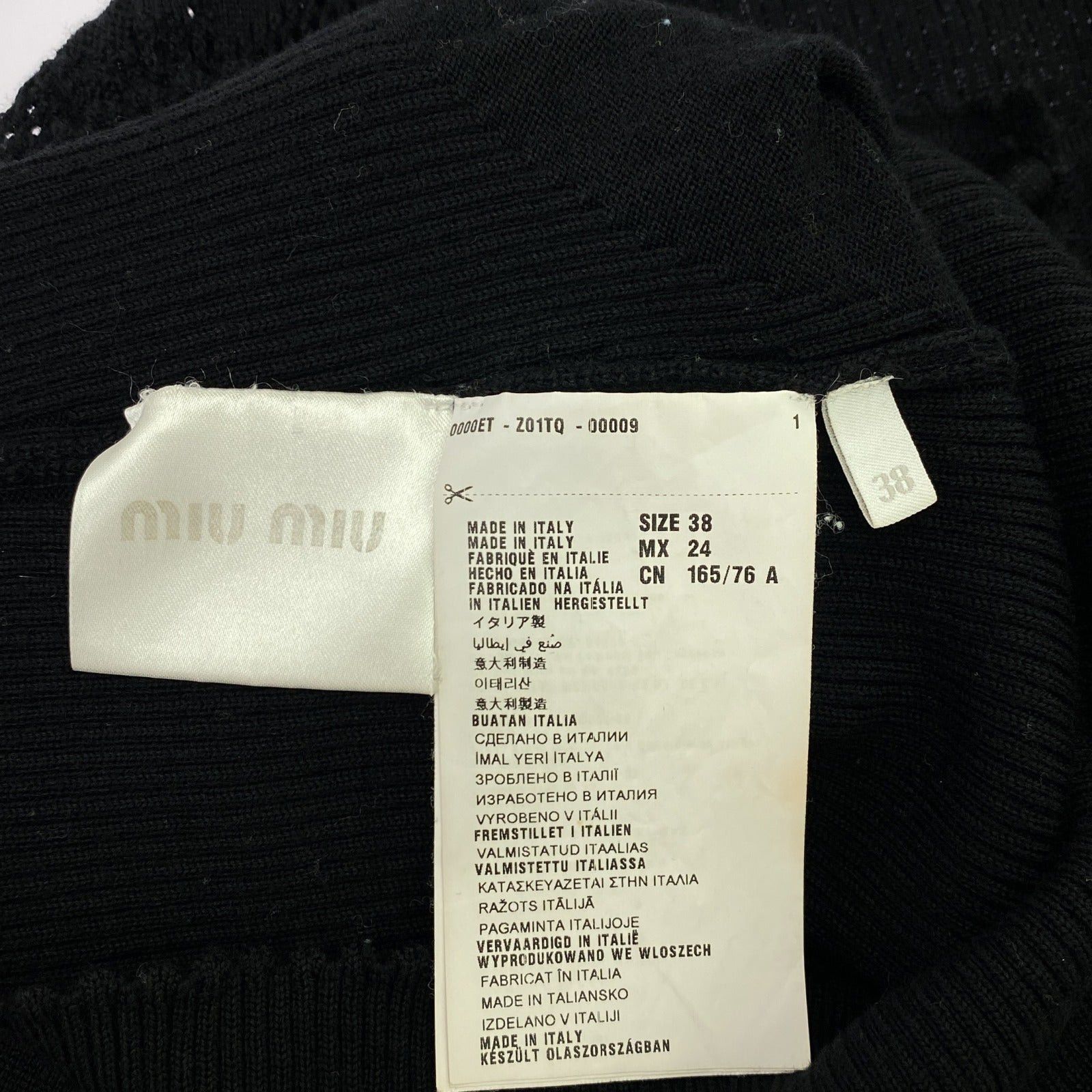Miu Miu Miu Miu Knit Cardigan Wool Black Size ONE SIZE - 6 Thumbnail