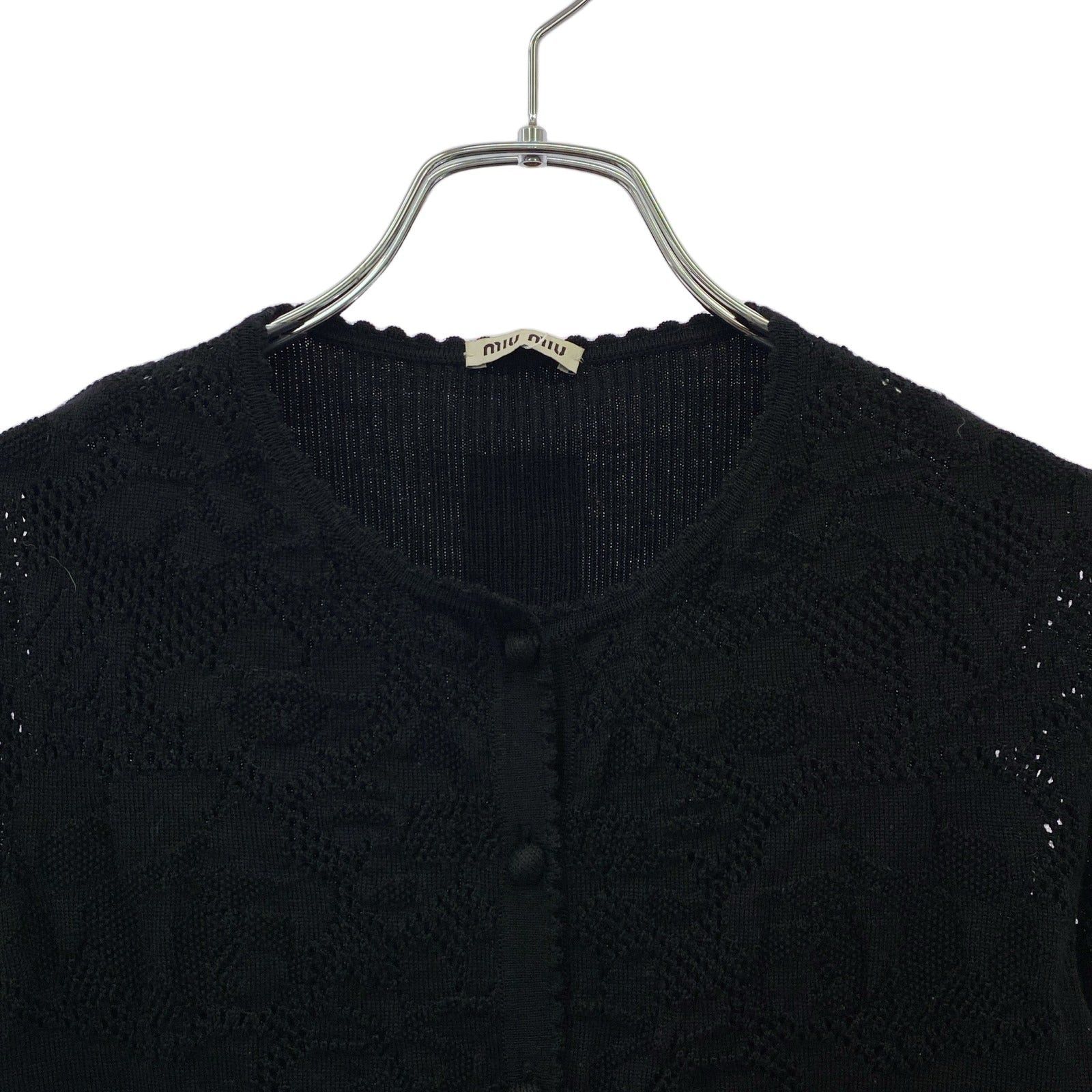 Miu Miu Miu Miu Knit Cardigan Wool Black Size ONE SIZE - 3 Thumbnail