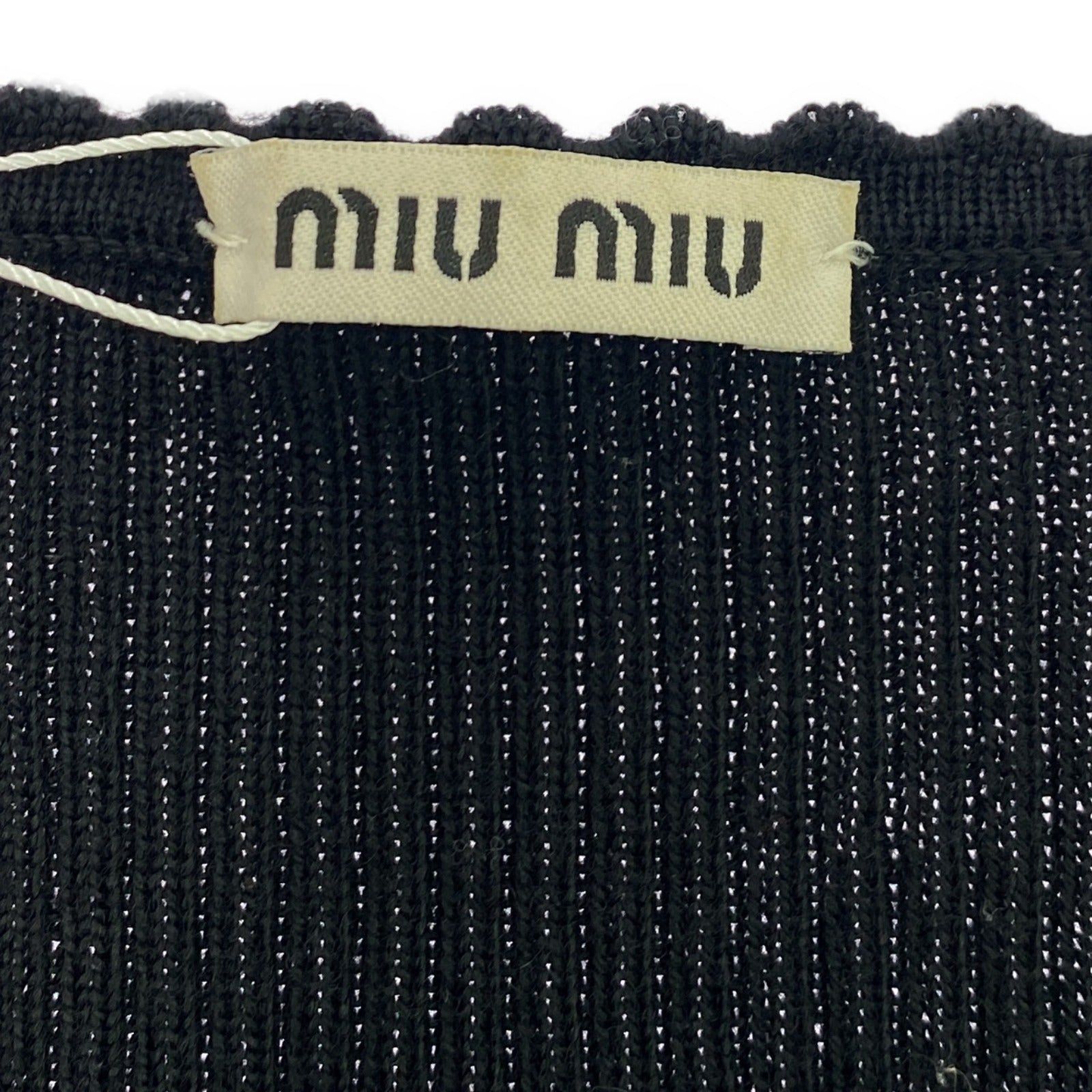 Miu Miu Miu Miu Knit Cardigan Wool Black Size ONE SIZE - 5 Thumbnail