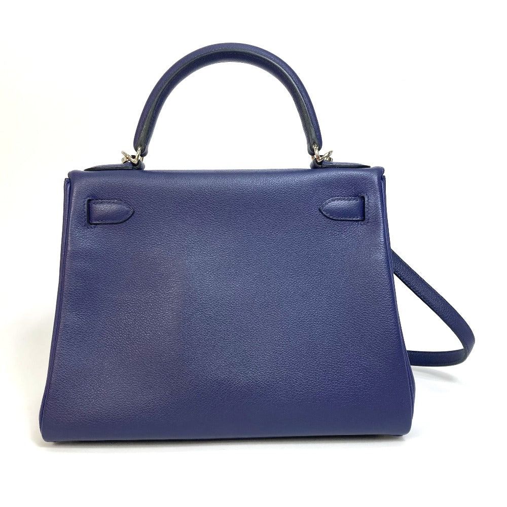Hermes Hermes Kelly Verso 28 Inside Seam Briefcase 2 Way Bag Shoulder Handbag Evercolor Women Blue Ankle/Blue Jellyfish Silver Fittings Size ONE SIZE - 2 Thumbnail