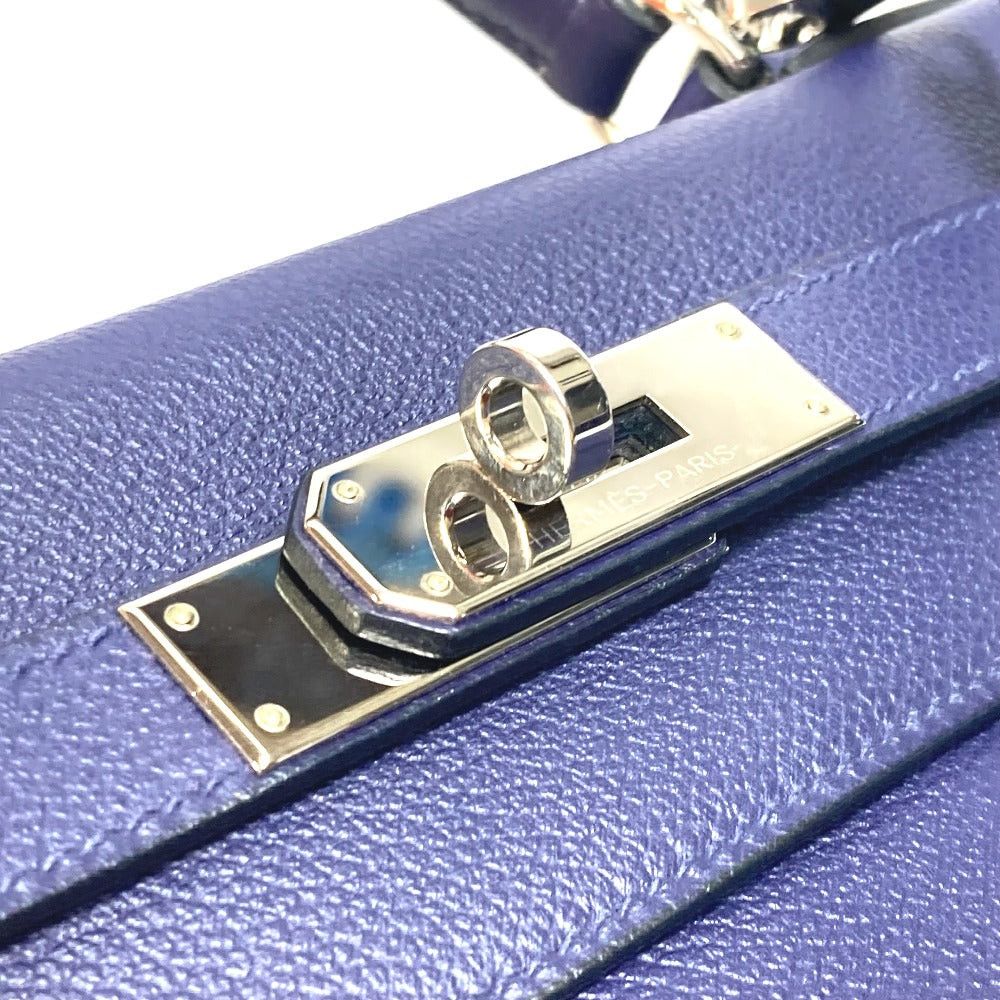 Hermes Hermes Kelly Verso 28 Inside Seam Briefcase 2 Way Bag Shoulder Handbag Evercolor Women Blue Ankle/Blue Jellyfish Silver Fittings Size ONE SIZE - 8 Thumbnail