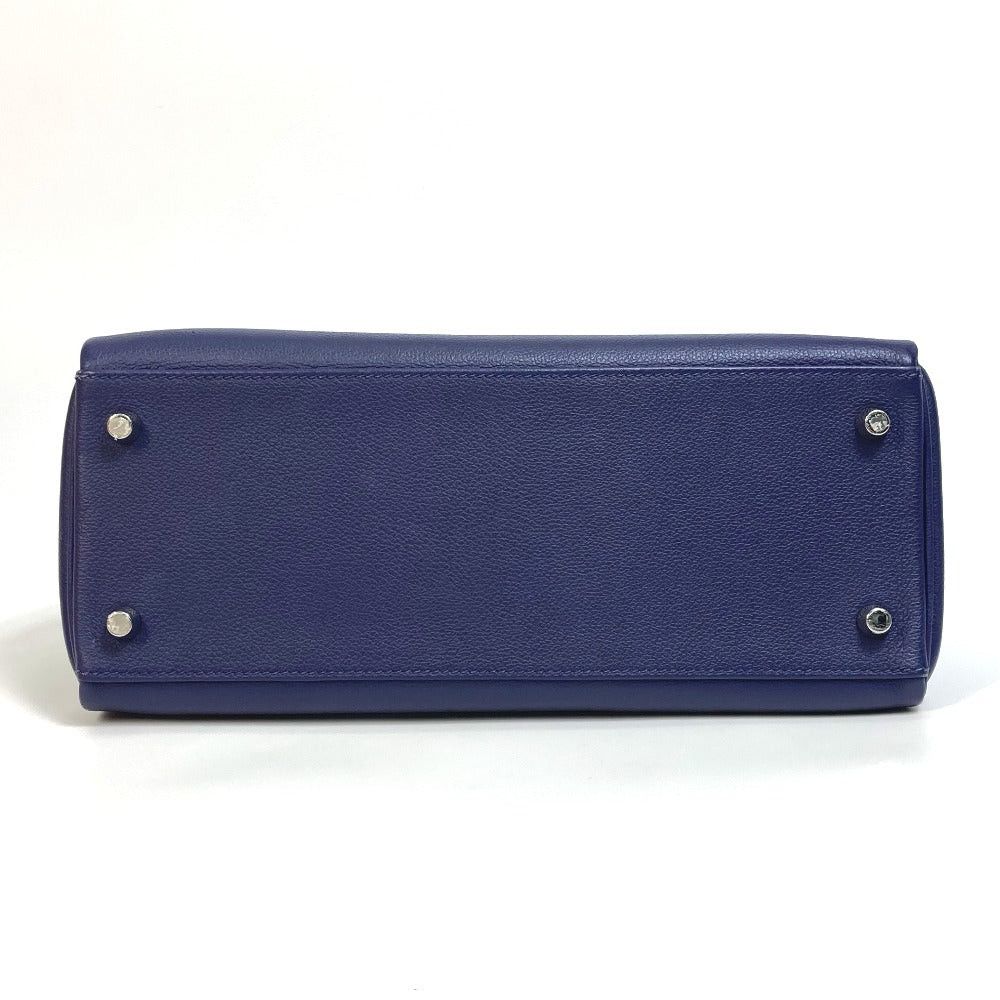 Hermes Hermes Kelly Verso 28 Inside Seam Briefcase 2 Way Bag Shoulder Handbag Evercolor Women Blue Ankle/Blue Jellyfish Silver Fittings Size ONE SIZE - 4 Thumbnail