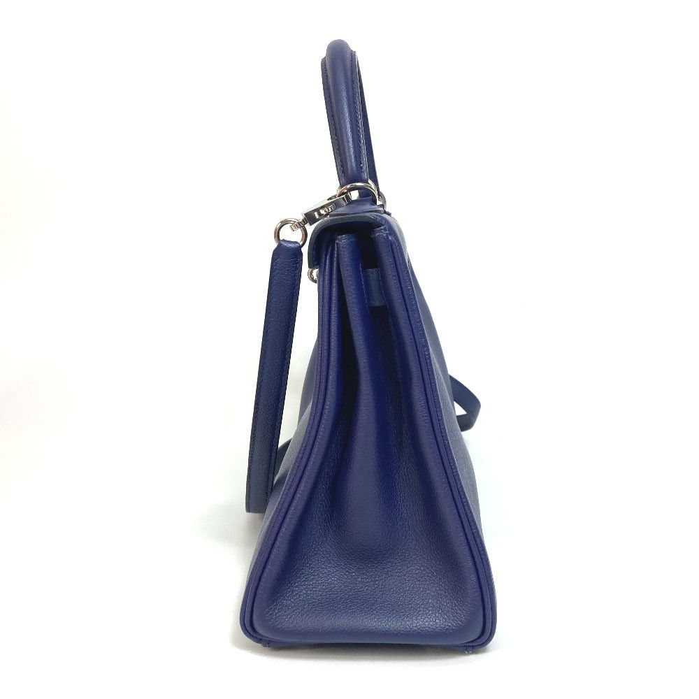 Hermes Hermes Kelly Verso 28 Inside Seam Briefcase 2 Way Bag Shoulder Handbag Evercolor Women Blue Ankle/Blue Jellyfish Silver Fittings Size ONE SIZE - 3 Thumbnail