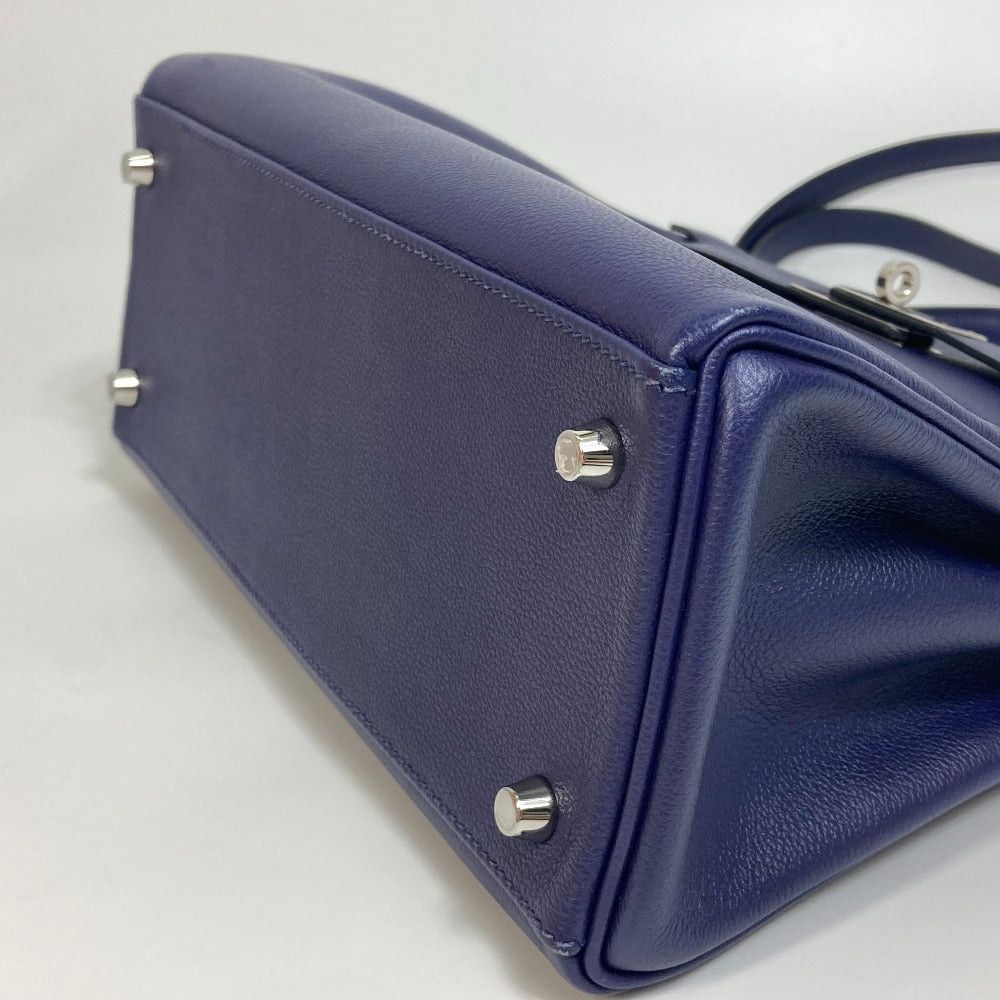 Hermes Hermes Kelly Verso 28 Inside Seam Briefcase 2 Way Bag Shoulder Handbag Evercolor Women Blue Ankle/Blue Jellyfish Silver Fittings Size ONE SIZE - 5 Thumbnail
