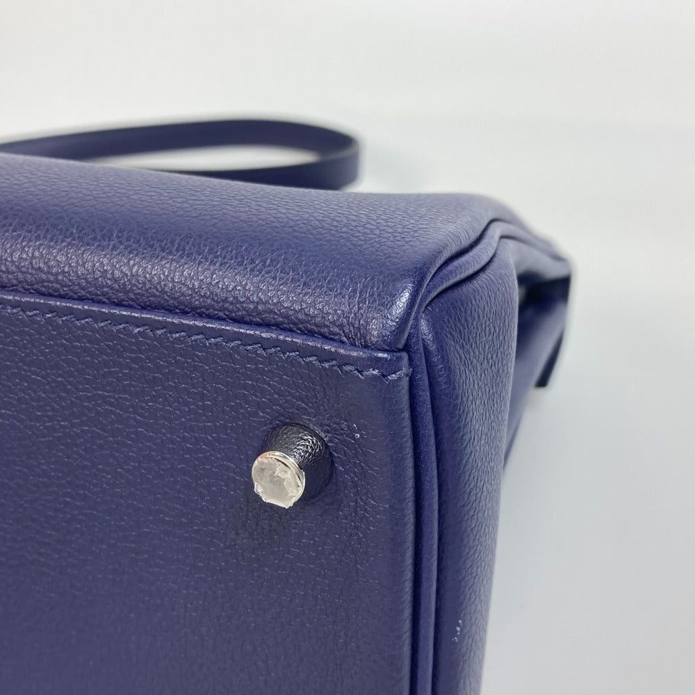 Hermes Hermes Kelly Verso 28 Inside Seam Briefcase 2 Way Bag Shoulder Handbag Evercolor Women Blue Ankle/Blue Jellyfish Silver Fittings Size ONE SIZE - 6 Thumbnail