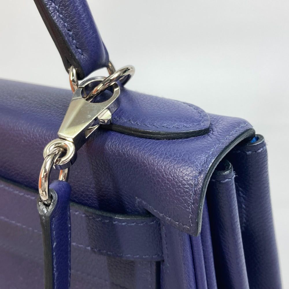 Hermes Hermes Kelly Verso 28 Inside Seam Briefcase 2 Way Bag Shoulder Handbag Evercolor Women Blue Ankle/Blue Jellyfish Silver Fittings Size ONE SIZE - 7 Thumbnail