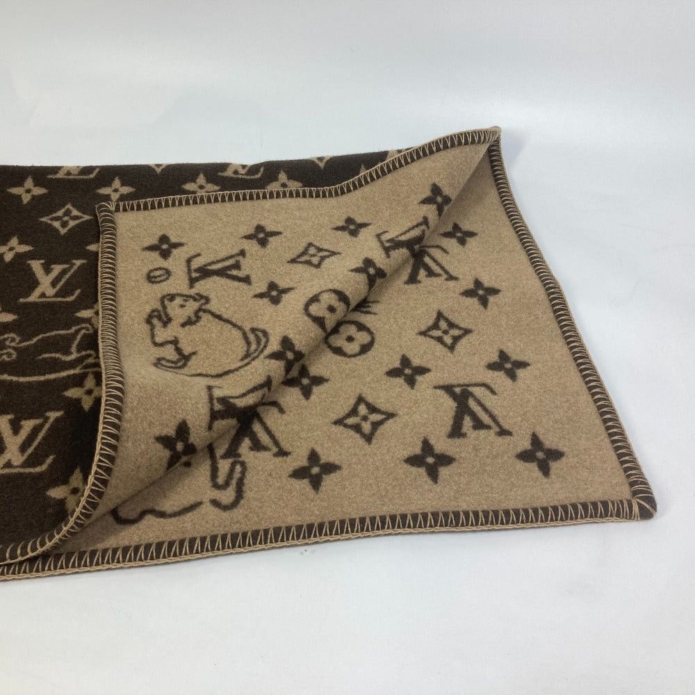 Louis Vuitton Louis Vuitton Mp2260 Blanket Interior Cuverture Small Catgram Cat Animal Wool Women Brown Size ONE SIZE - 8 Thumbnail