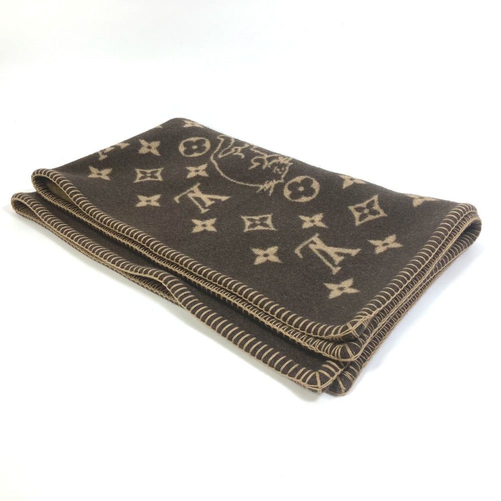 Louis Vuitton Louis Vuitton Mp2260 Blanket Interior Cuverture Small Catgram Cat Animal Wool Women Brown Size ONE SIZE - 5 Thumbnail