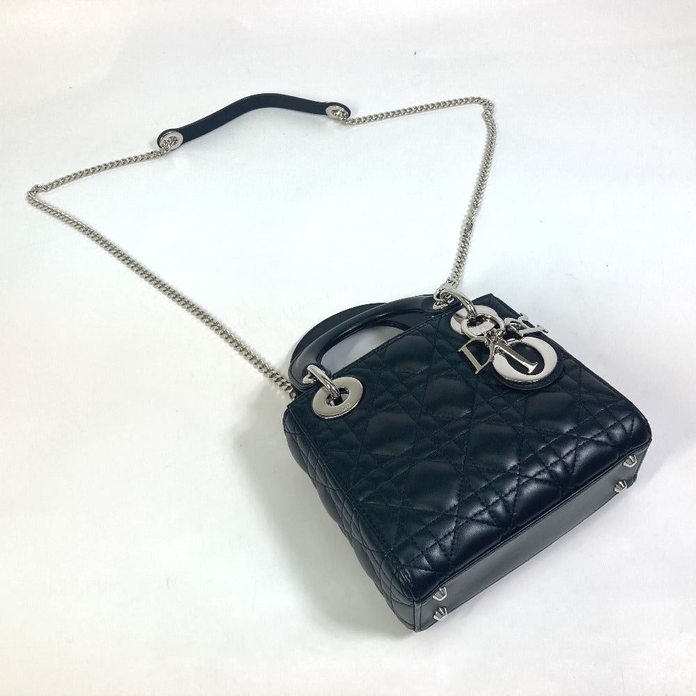 Dior Dior Lady Ladydior Canape Mini Briefcase 2 Way Bag Handbag Shoulder Leather Women Black Size ONE SIZE - 9 Thumbnail