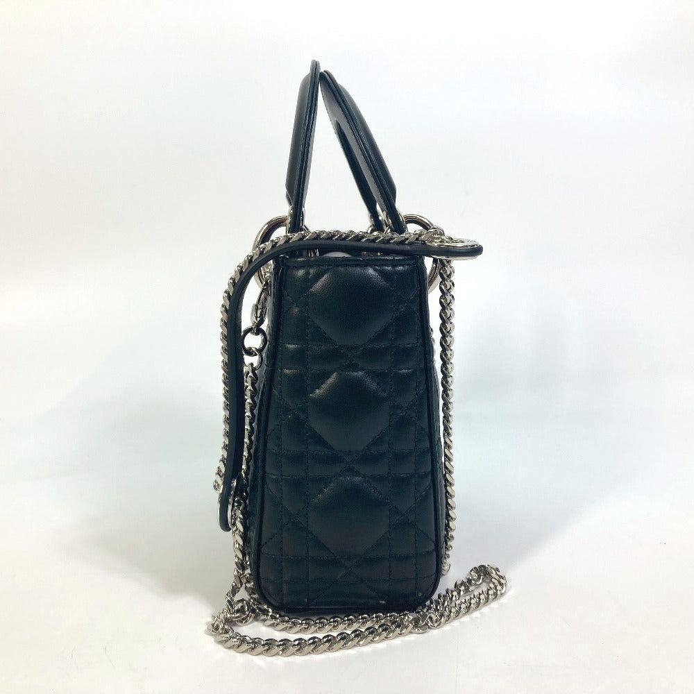Dior Dior Lady Ladydior Canape Mini Briefcase 2 Way Bag Handbag Shoulder Leather Women Black Size ONE SIZE - 4 Thumbnail