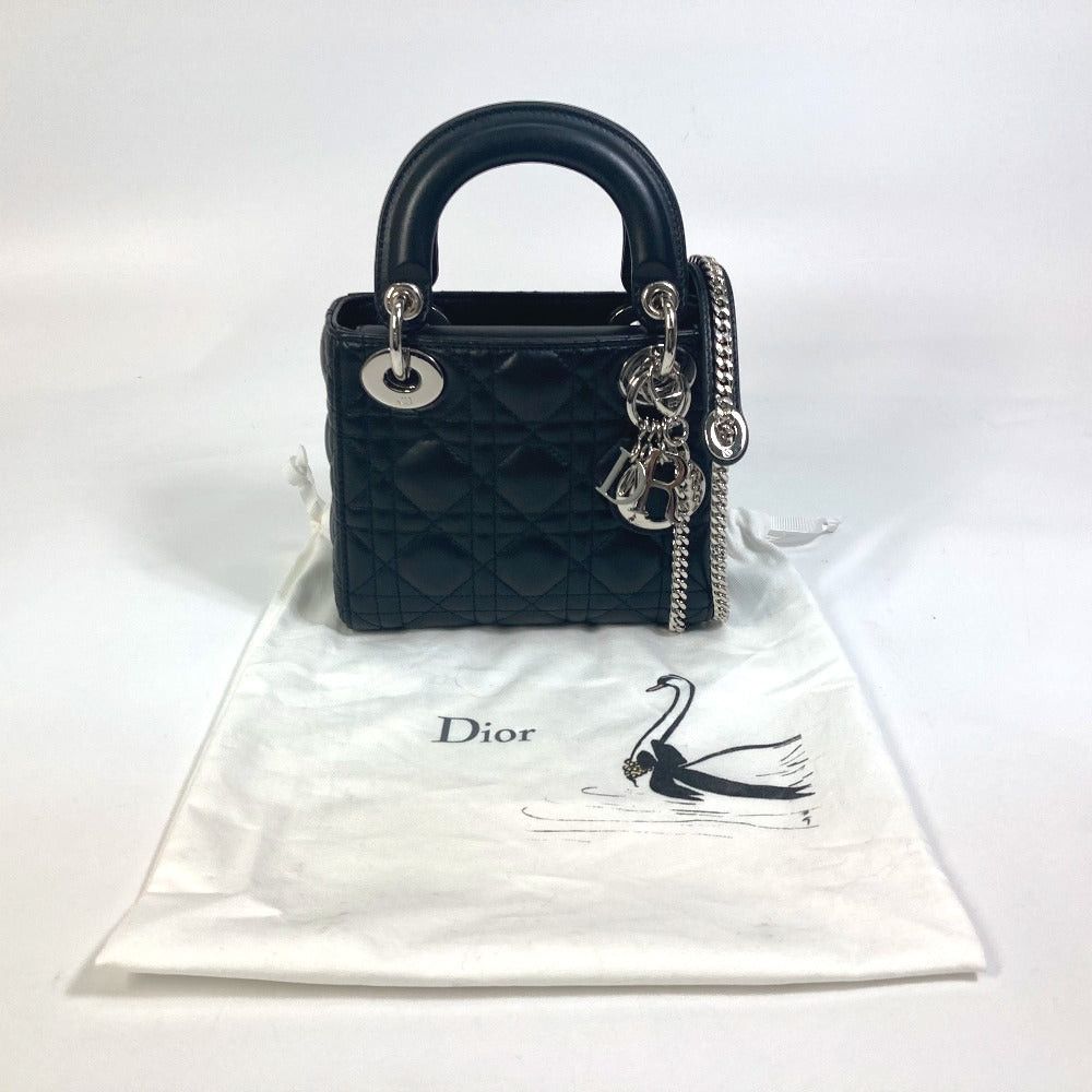 Dior Dior Lady Ladydior Canape Mini Briefcase 2 Way Bag Handbag Shoulder Leather Women Black Size ONE SIZE - 12 Thumbnail