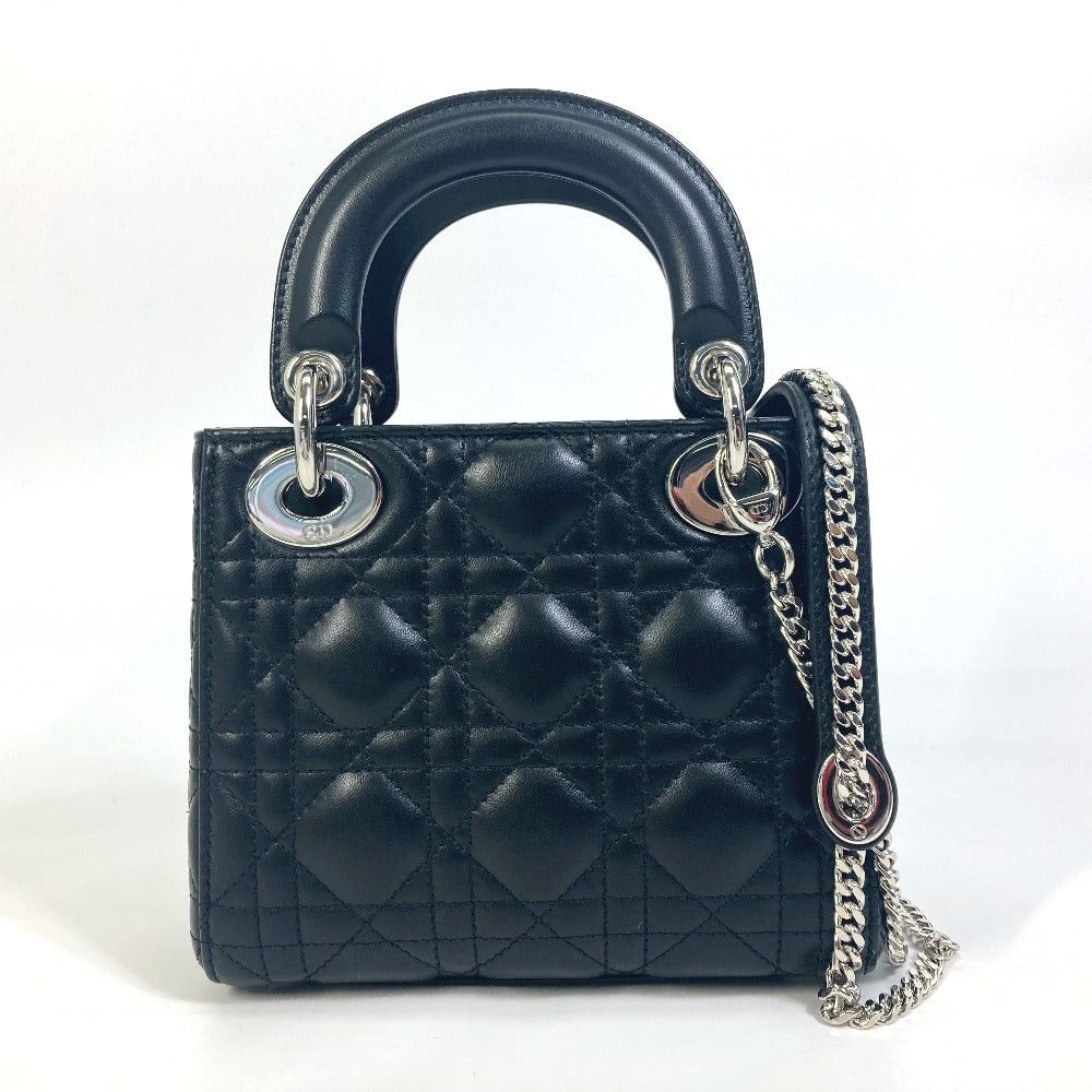 Dior Dior Lady Ladydior Canape Mini Briefcase 2 Way Bag Handbag Shoulder Leather Women Black Size ONE SIZE - 2 Thumbnail