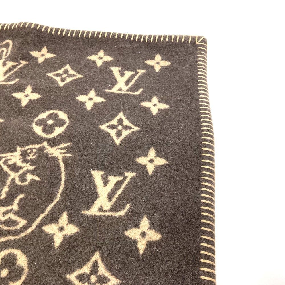 Louis Vuitton Louis Vuitton Mp2260 Blanket Interior Cuverture Small Catgram Cat Animal Wool Women Brown Size ONE SIZE - 4 Thumbnail