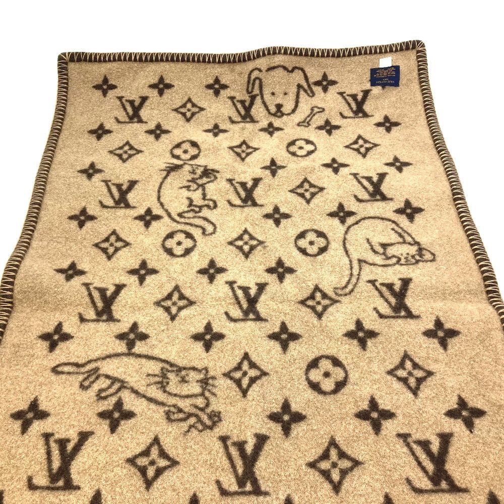 Louis Vuitton Louis Vuitton Mp2260 Blanket Interior Cuverture Small Catgram Cat Animal Wool Women Brown Size ONE SIZE - 7 Thumbnail