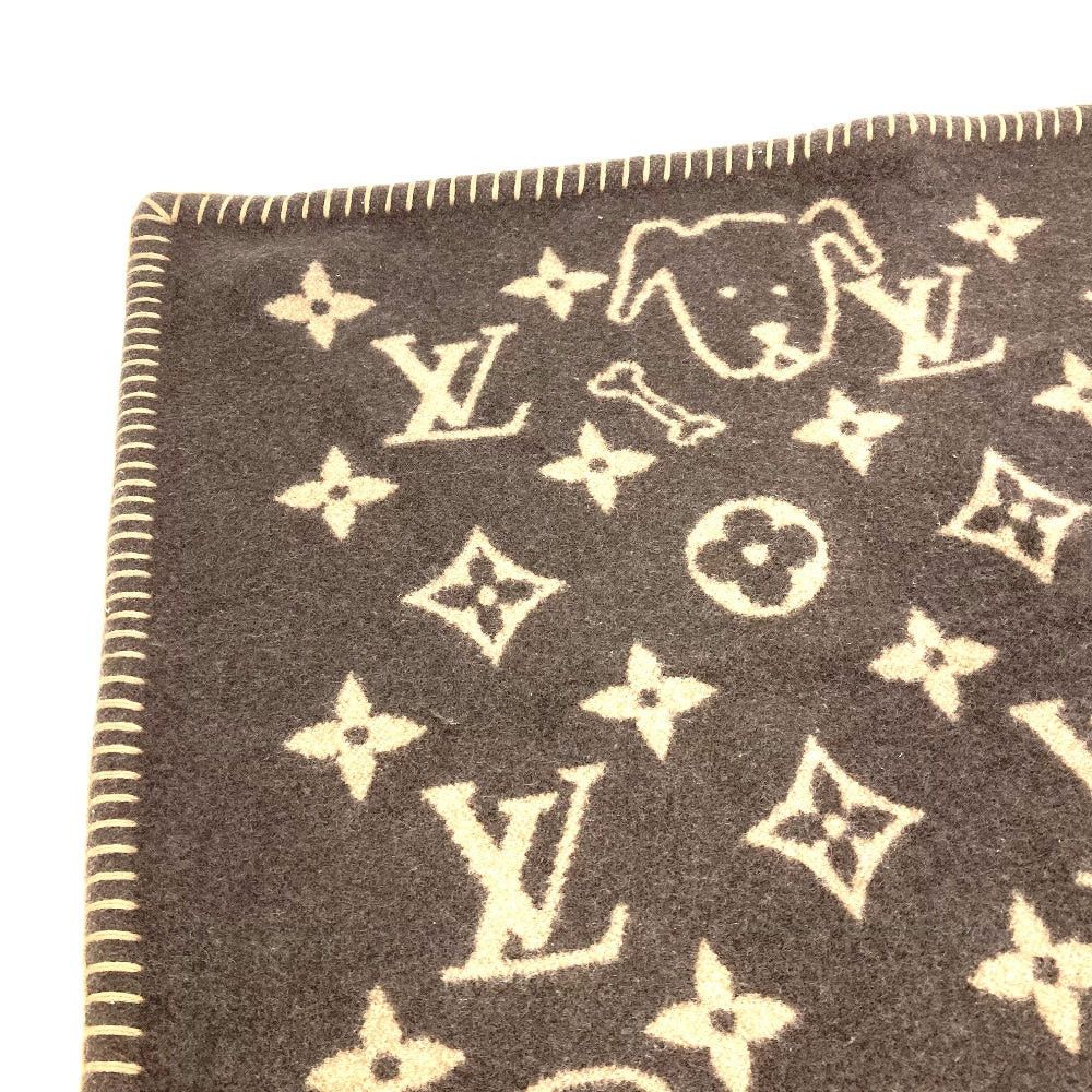 Louis Vuitton Louis Vuitton Mp2260 Blanket Interior Cuverture Small Catgram Cat Animal Wool Women Brown Size ONE SIZE - 3 Thumbnail