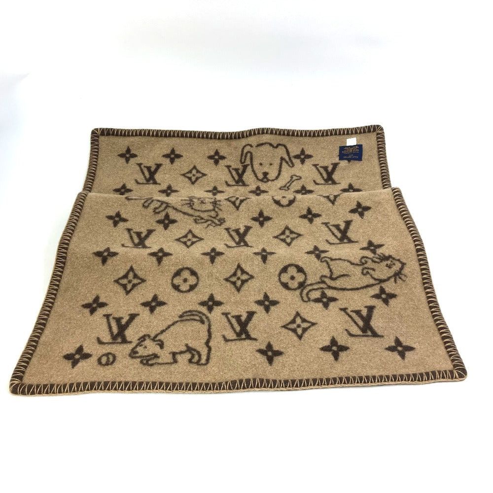 Louis Vuitton Louis Vuitton Mp2260 Blanket Interior Cuverture Small Catgram Cat Animal Wool Women Brown Size ONE SIZE - 8 Thumbnail