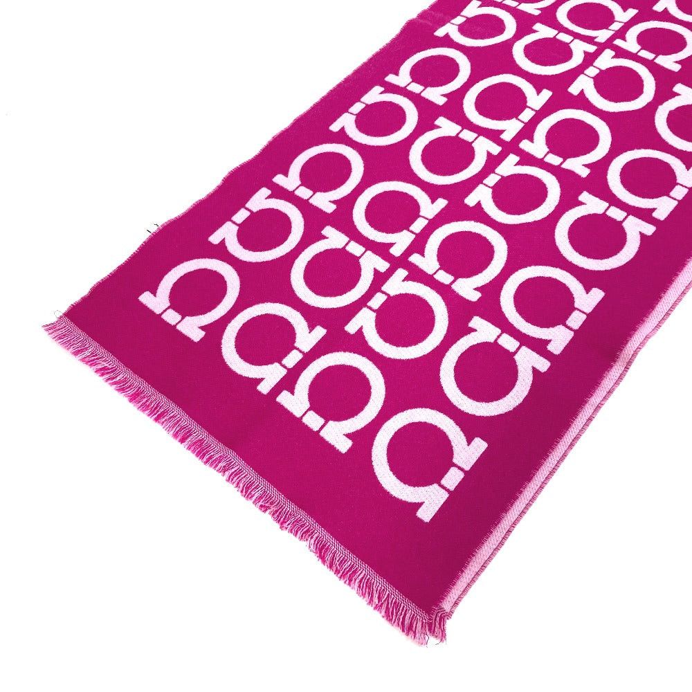 Salvatore Ferragamo Salvatore Ferragamo Gancini Logo Shawl Scarf Stall Wool Women Purple Size ONE SIZE - 4 Thumbnail