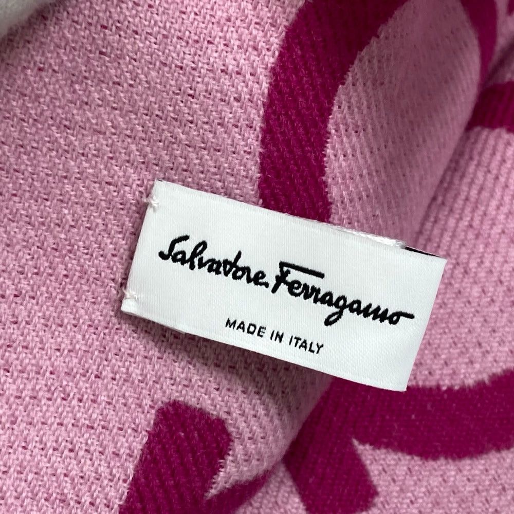 Salvatore Ferragamo Salvatore Ferragamo Gancini Logo Shawl Scarf Stall Wool Women Purple Size ONE SIZE - 8 Thumbnail
