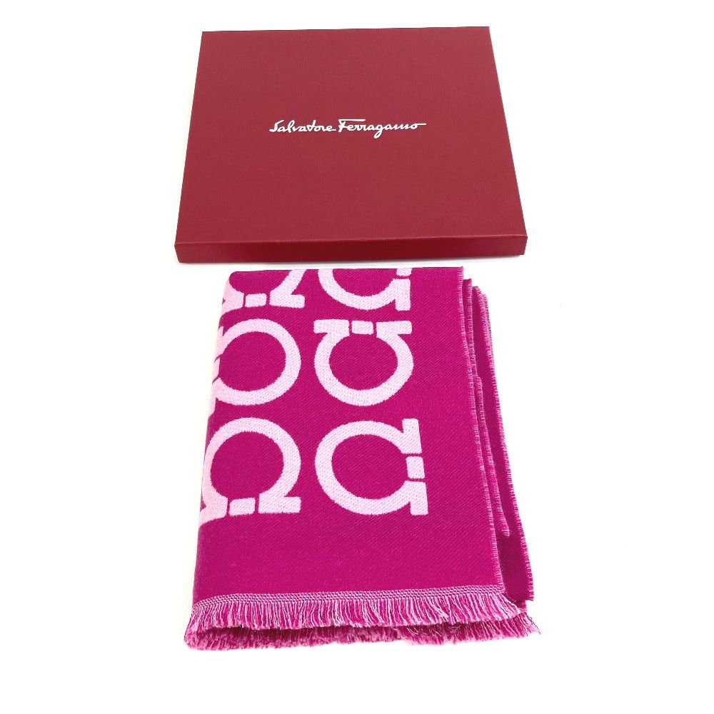 Salvatore Ferragamo Salvatore Ferragamo Gancini Logo Shawl Scarf Stall Wool Women Purple Size ONE SIZE - 9 Thumbnail