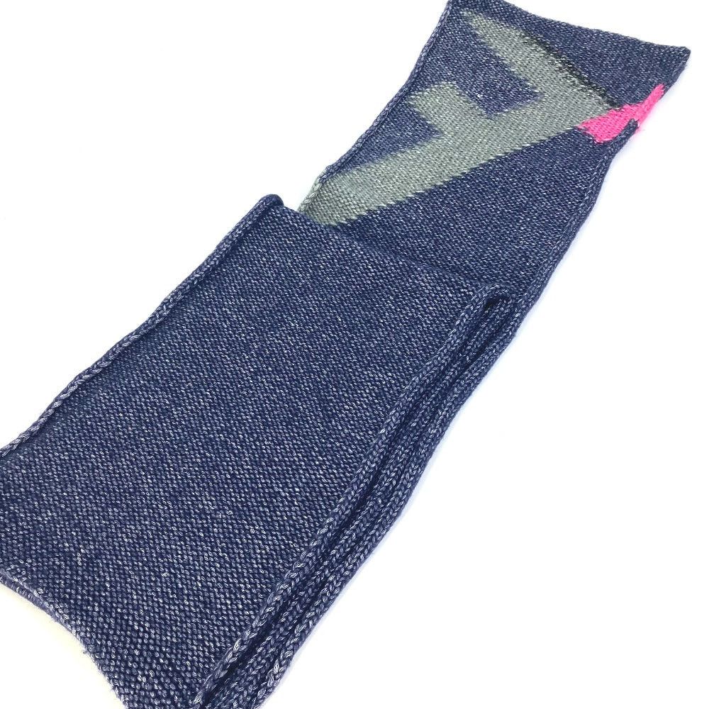 Fendi Fendi F Logo Knit Scarf Wool Women Navy Type Size ONE SIZE - 10 Thumbnail