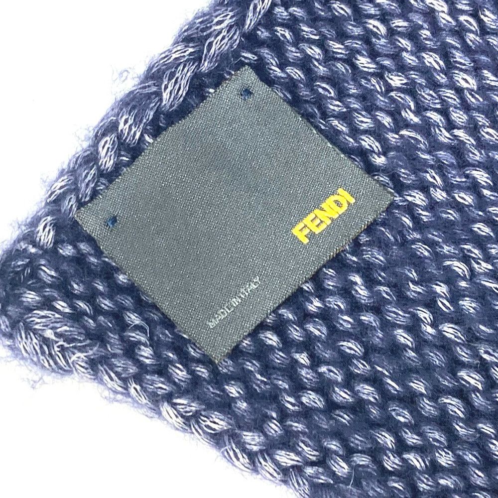 Fendi Fendi F Logo Knit Scarf Wool Women Navy Type Size ONE SIZE - 7 Thumbnail