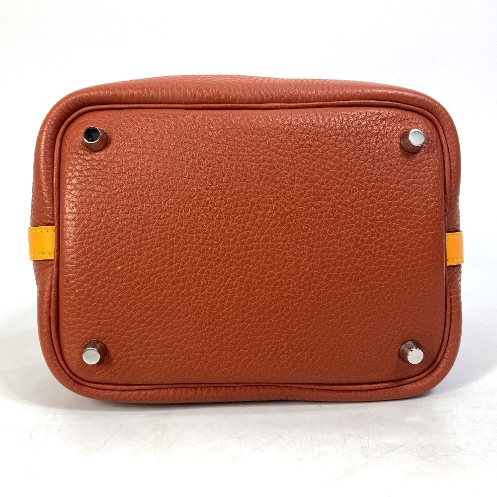 Hermes Hermes Bicolor Picotin Lock Pm 18 Briefcase Tote Bag Handbag Togo Women Brown×Orange Size ONE SIZE - 6 Thumbnail