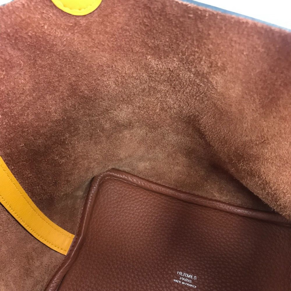 Hermes Hermes Bicolor Picotin Lock Pm 18 Briefcase Tote Bag Handbag Togo Women Brown×Orange Size ONE SIZE - 12 Thumbnail