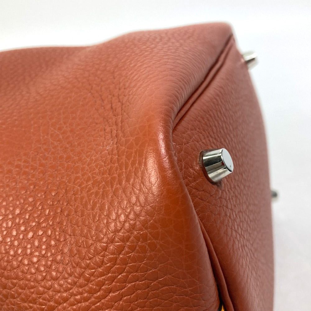Hermes Hermes Bicolor Picotin Lock Pm 18 Briefcase Tote Bag Handbag Togo Women Brown×Orange Size ONE SIZE - 9 Thumbnail