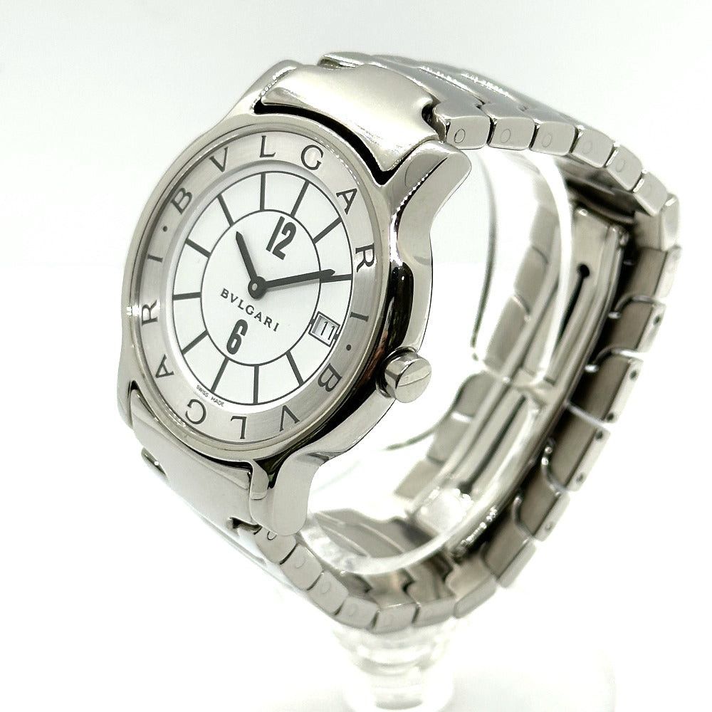 Bvlgari Bvlgari St35S Solo Tempo Quartz Date Wristwatch Ss Men Silver Size ONE SIZE - 2 Thumbnail