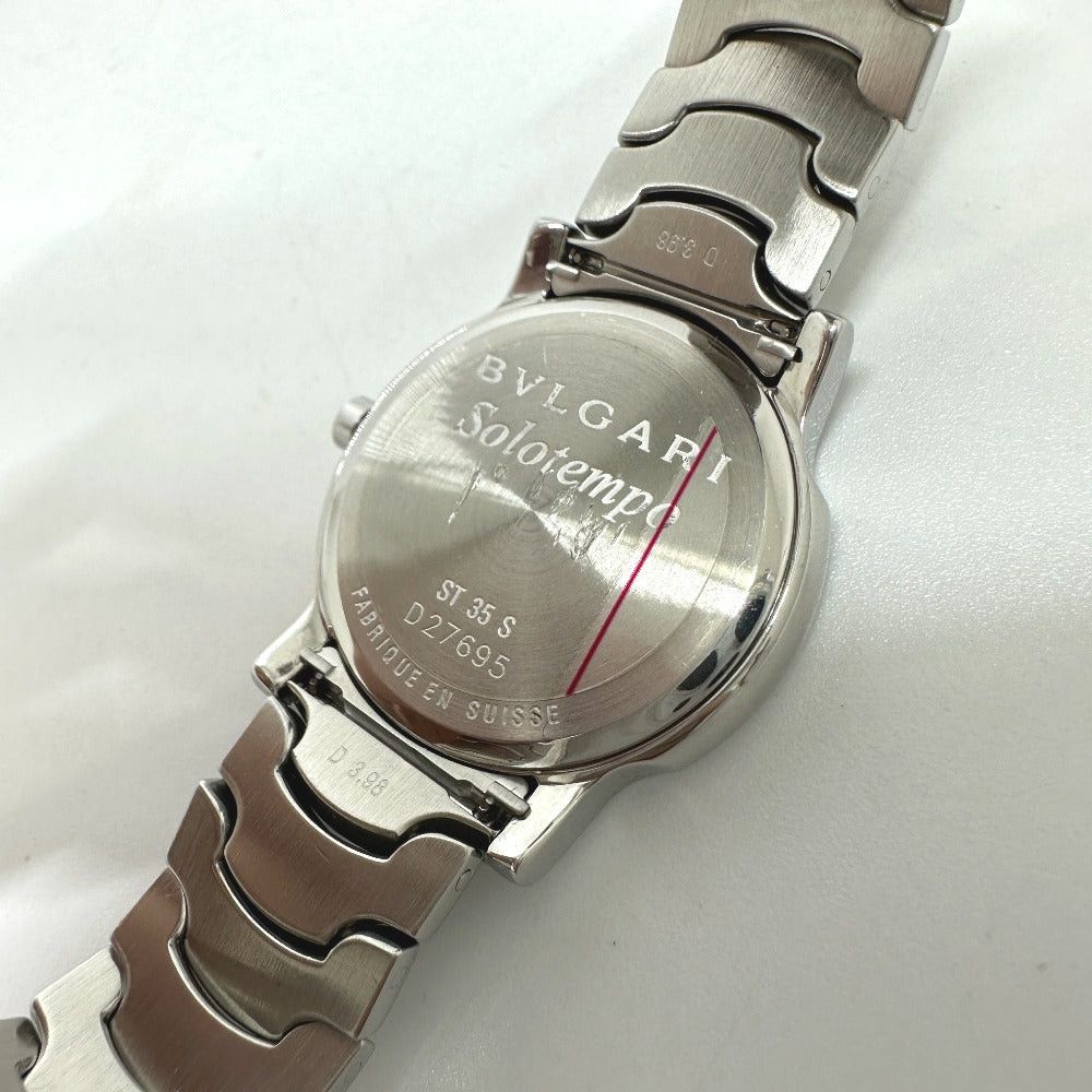 Bvlgari Bvlgari St35S Solo Tempo Quartz Date Wristwatch Ss Men Silver Size ONE SIZE - 10 Thumbnail