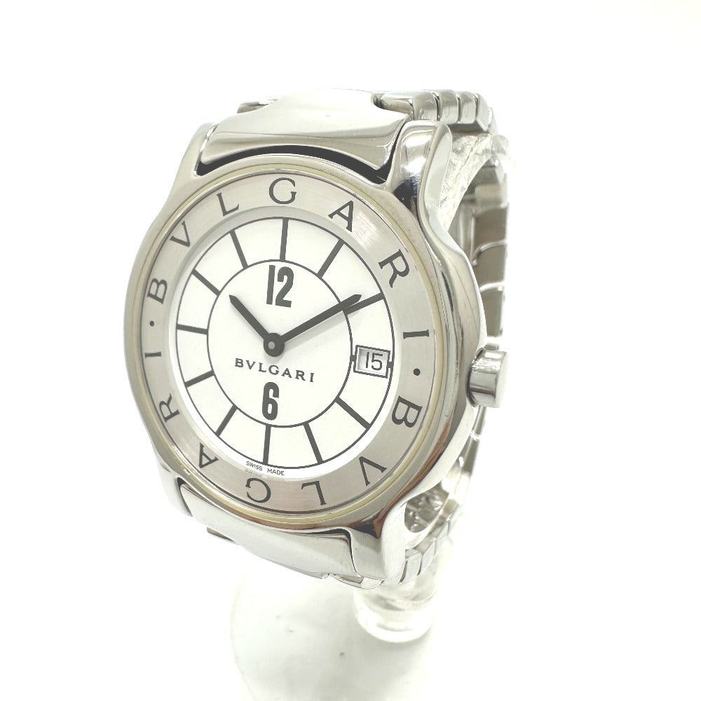 Bvlgari Bvlgari St35S Solo Tempo Quartz Date Wristwatch Ss Men Silver Size ONE SIZE - 5 Thumbnail
