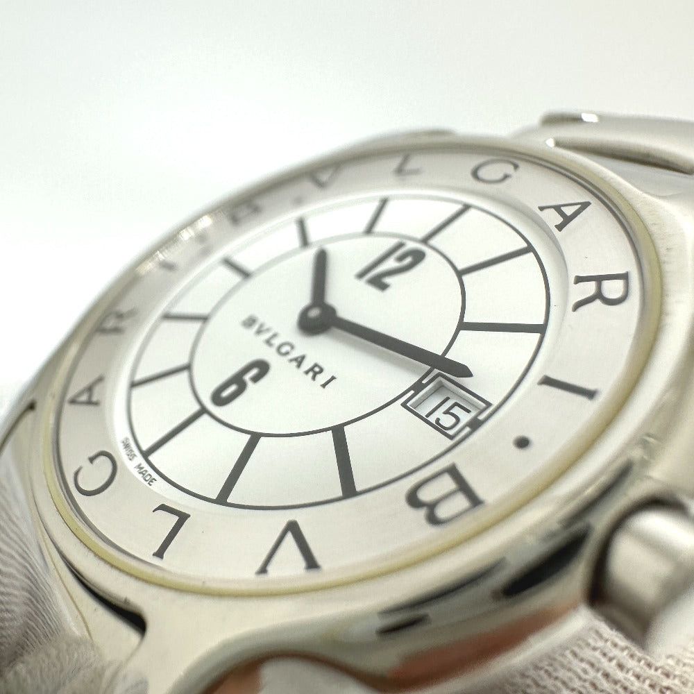 Bvlgari Bvlgari St35S Solo Tempo Quartz Date Wristwatch Ss Men Silver Size ONE SIZE - 13 Thumbnail