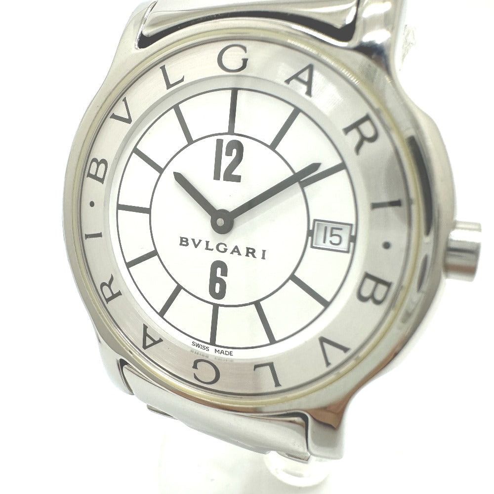 Bvlgari Bvlgari St35S Solo Tempo Quartz Date Wristwatch Ss Men Silver Size ONE SIZE - 4 Thumbnail