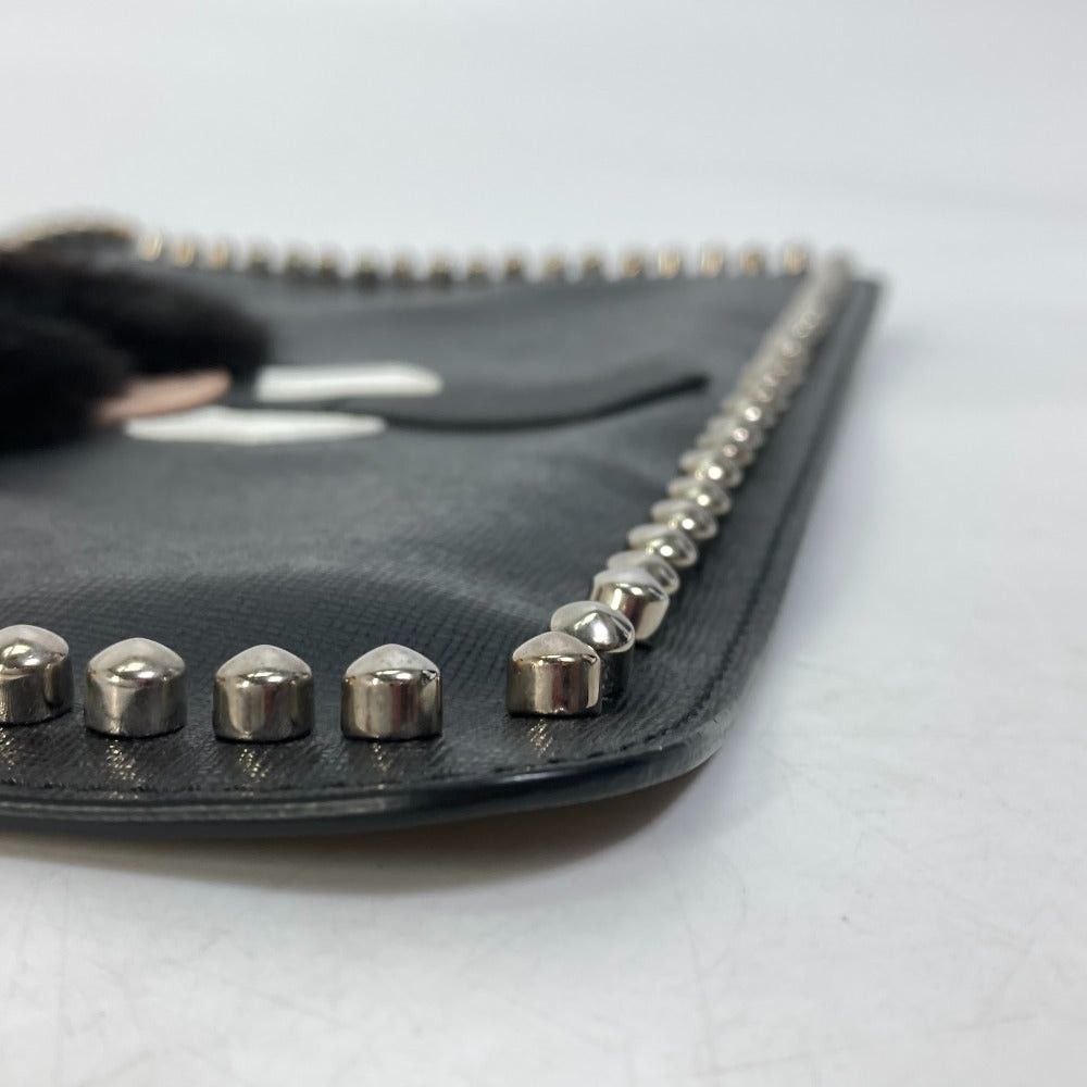 Fendi Fendi Studs Pouch Karl Lagerfeld Carlito Briefcase Clutch Bag Leather Men Black Size ONE SIZE - 5 Thumbnail