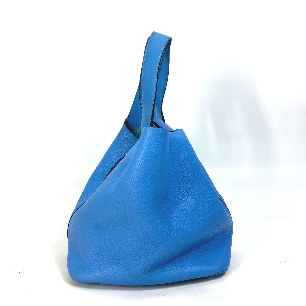 Hermes Hermes Picotin Rock Touch Gm Briefcase Tote Bag Handbag Trillon Clemence Women Blue Paradise Size ONE SIZE - 3 Thumbnail