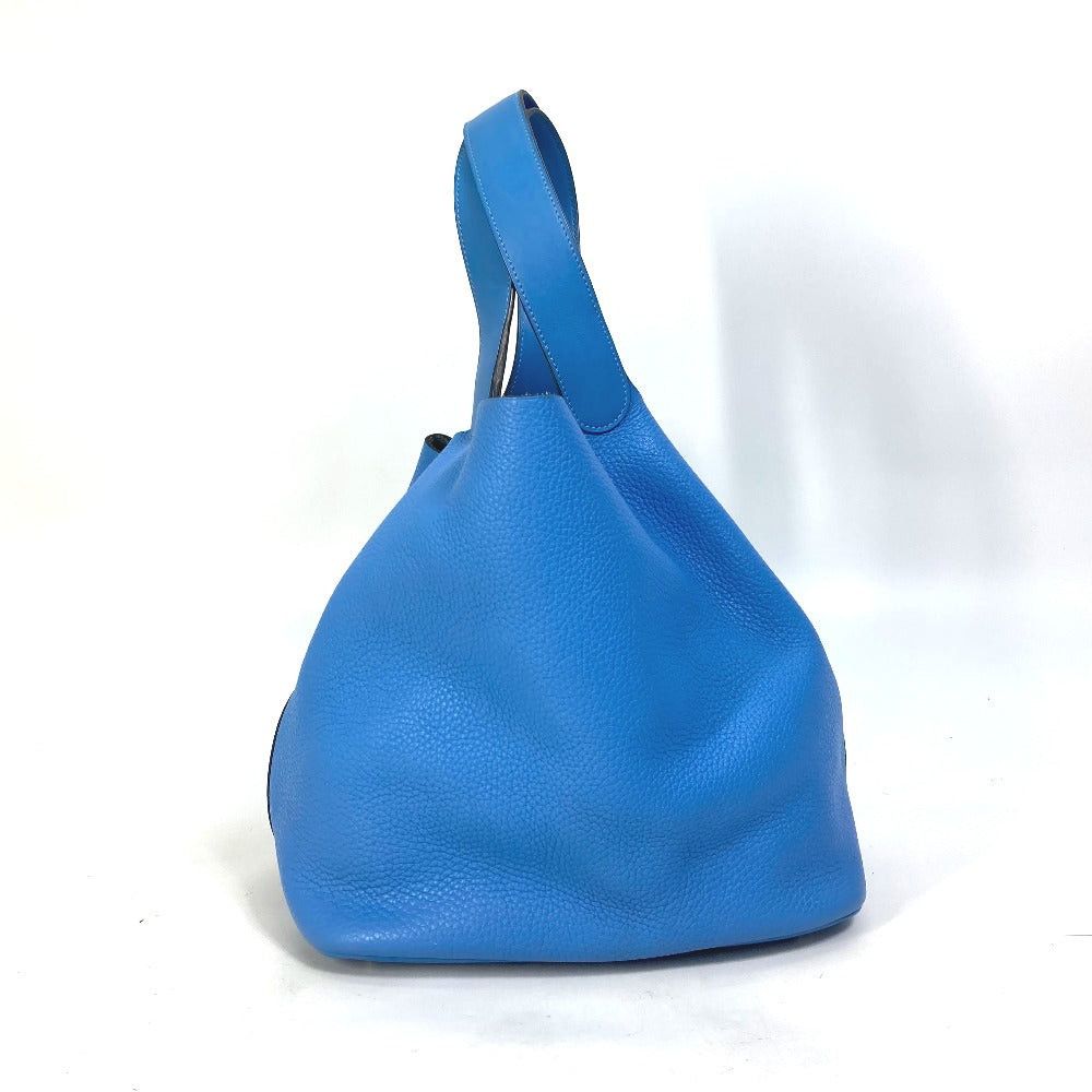 Hermes Hermes Picotin Rock Touch Gm Briefcase Tote Bag Handbag Trillon Clemence Women Blue Paradise Size ONE SIZE - 4 Thumbnail