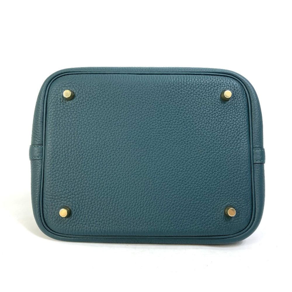 Hermes Hermes Picotin Lock Mm Briefcase Tote Bag Handbag Trillon Clemence Women Veil Suppression (Beekeeping, Apiculture) Green×Blue Size ONE SIZE - 5 Thumbnail